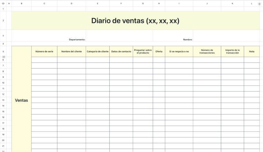 Diario de ventas